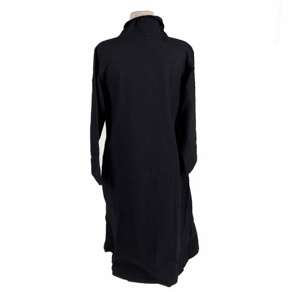 Cupcake International Black Cotton Kimono Jacket Coat Minimalist Lagenlook Small - Picture 3 of 7
